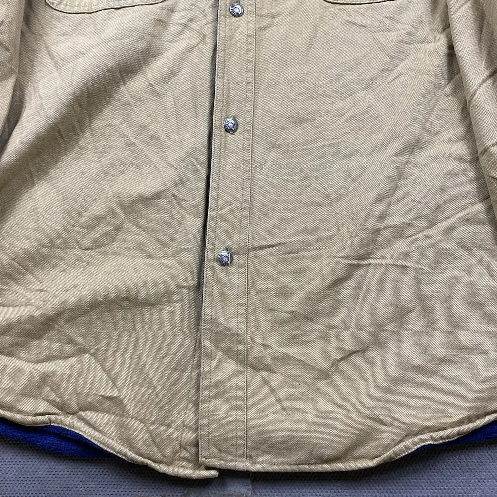Orvis Mens Jacket XXL Beige Fleece Lined Shacket Outdoor Gorp Cabincore Canvas